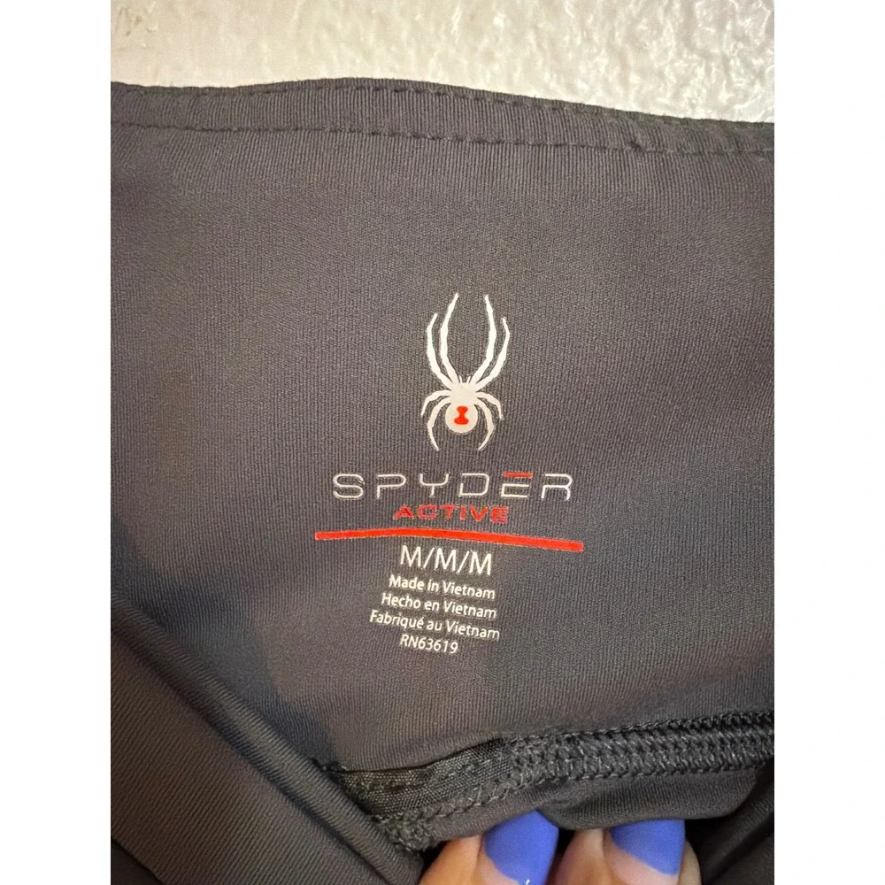 Spyder 2-in-1 Running Shorts Women Medium Gray Activewear Athletic Gym Shorts